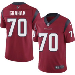 DeMingo Graham #70 Texans Stitched Red Jersey