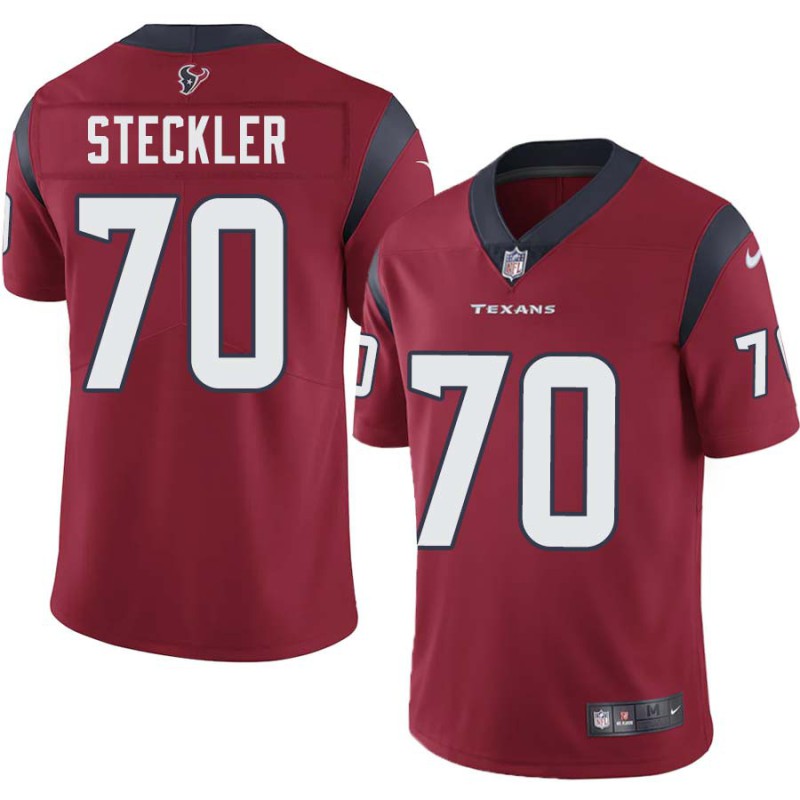 Jordan Steckler #70 Texans Stitched Red Jersey