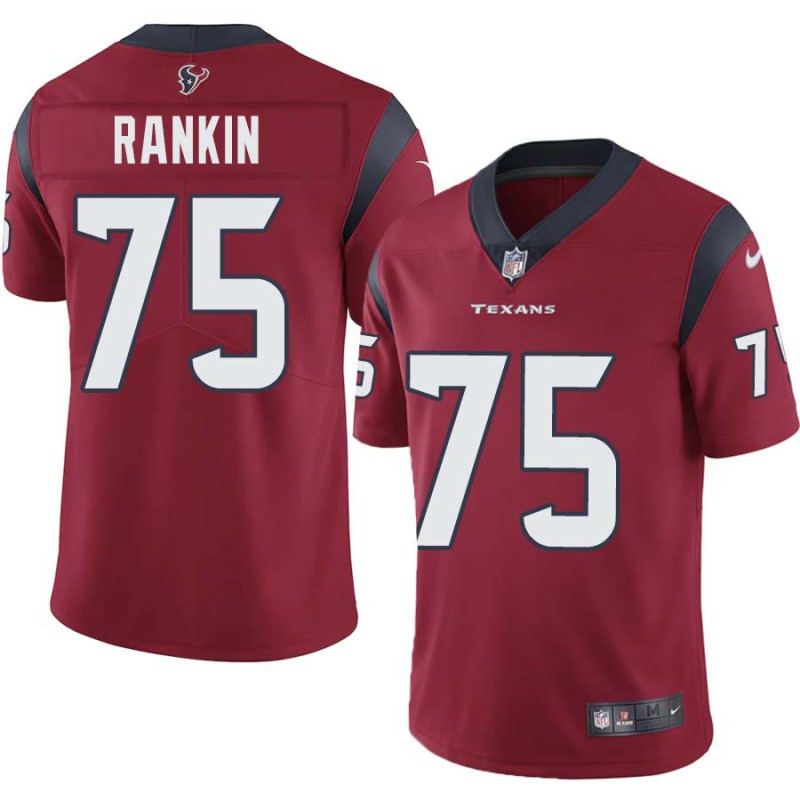 Martinas Rankin #75 Texans Stitched Red Jersey