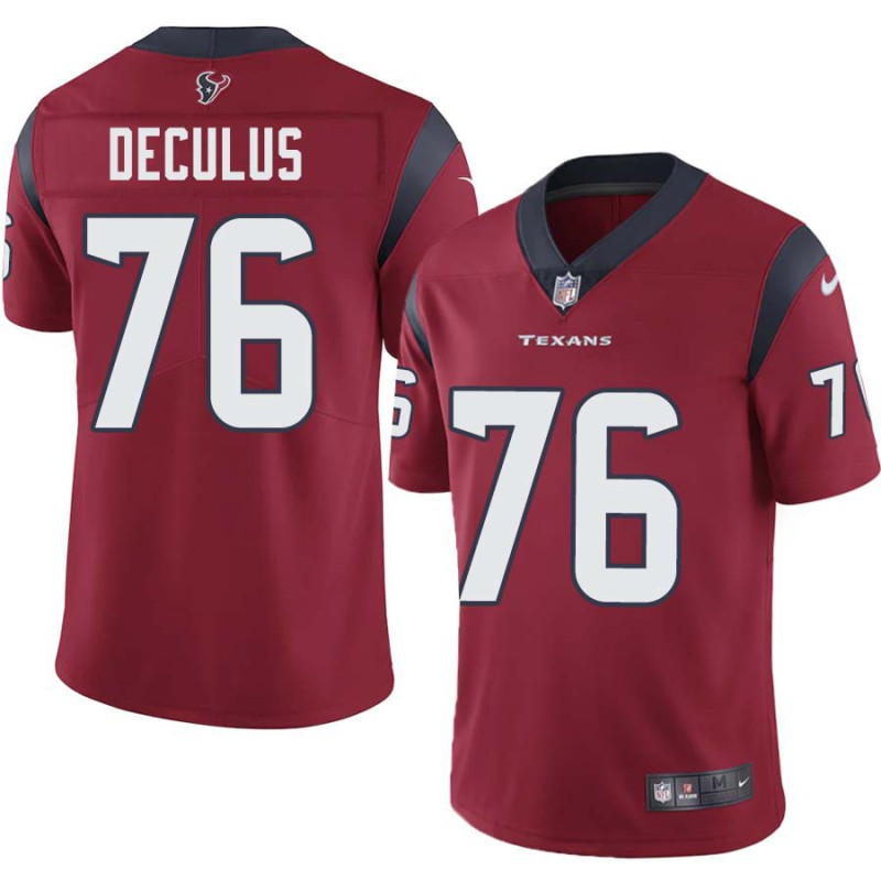 Austin Deculus #76 Texans Stitched Red Jersey