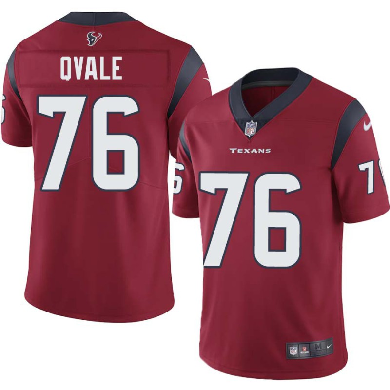 Brent Qvale #76 Texans Stitched Red Jersey