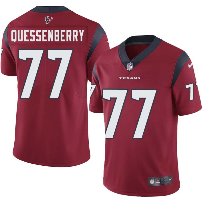 David Quessenberry #77 Texans Stitched Red Jersey