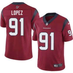 Roy Lopez #91 Texans Stitched Red Jersey