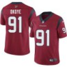 Amobi Okoye #91 Texans Stitched Red Jersey