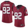 Jeff Zgonina #92 Texans Stitched Red Jersey