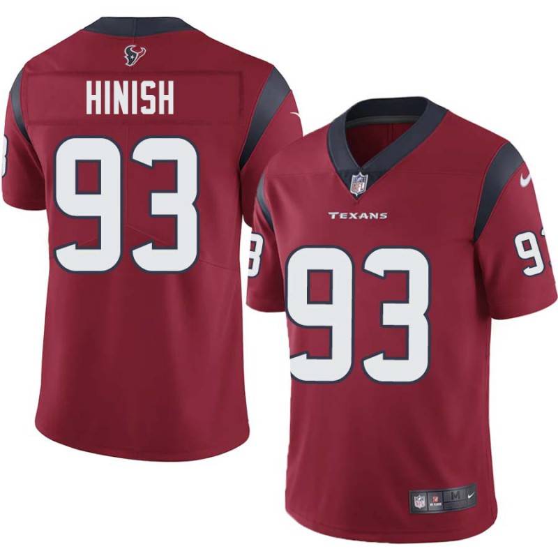 Kurt Hinish #93 Texans Stitched Red Jersey