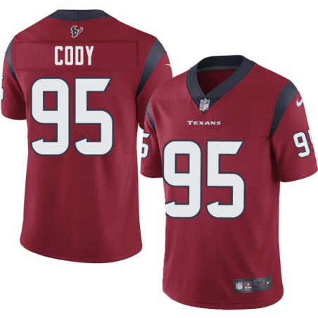 Shaun Cody #95 Texans Stitched Red Jersey