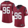 Ira Savage-Lewis #96 Texans Stitched Red Jersey