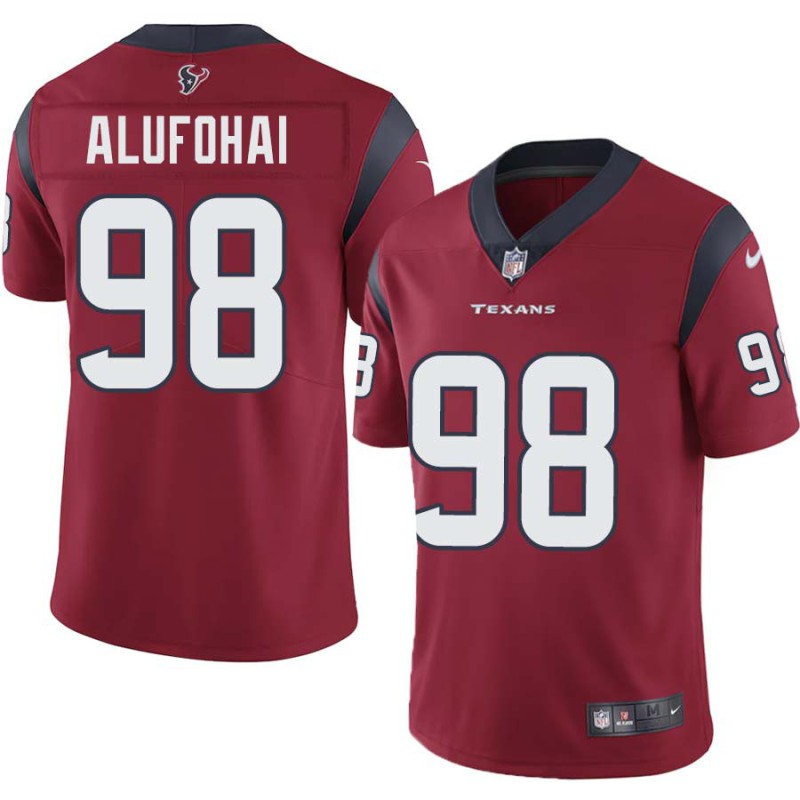 Auzoyah Alufohai #98 Texans Stitched Red Jersey