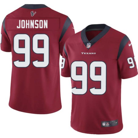 Travis Johnson #99 Texans Stitched Red Jersey