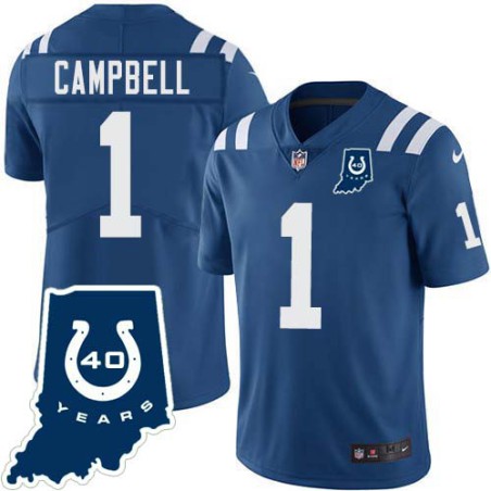 Colts #1 Parris Campbell 40 Years ANNI Jersey -Blue