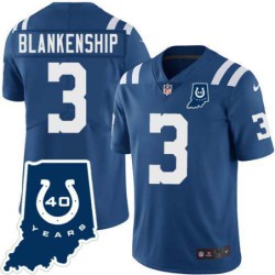 Colts #3 Rodrigo Blankenship 40 Years ANNI Jersey -Blue