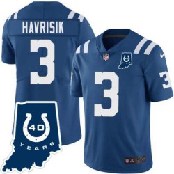 Colts #3 Lucas Havrisik 40 Years ANNI Jersey -Blue