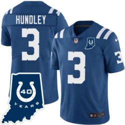 Colts #3 Brett Hundley 40 Years ANNI Jersey -Blue