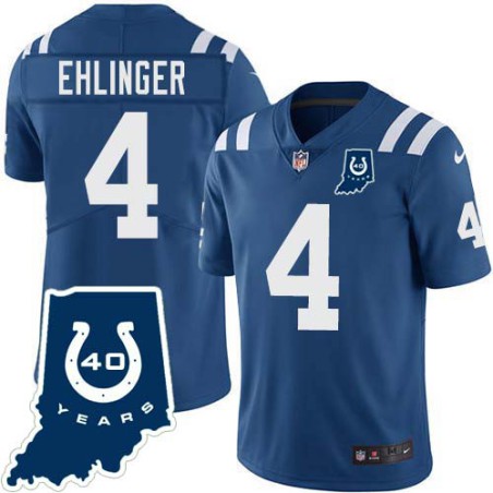 Colts #4 Sam Ehlinger 40 Years ANNI Jersey -Blue