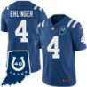 Colts #4 Sam Ehlinger 40 Years ANNI Jersey -Blue