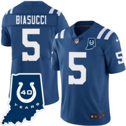 Colts #5 Dean Biasucci 40 Years ANNI Jersey -Blue