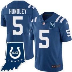 Colts #5 Brett Hundley 40 Years ANNI Jersey -Blue