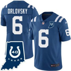 Colts #6 Dan Orlovsky 40 Years ANNI Jersey -Blue