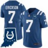 Colts #7 Craig Erickson 40 Years ANNI Jersey -Blue