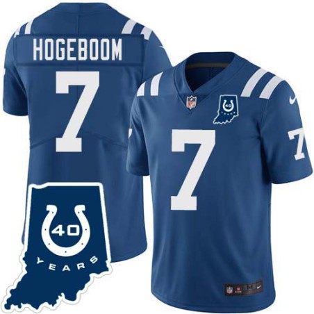 Colts #7 Gary Hogeboom 40 Years ANNI Jersey -Blue