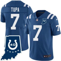 Colts #7 Tom Tupa 40 Years ANNI Jersey -Blue