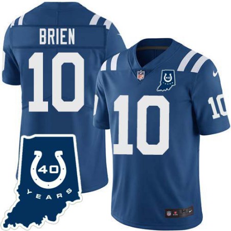 Colts #10 Doug Brien 40 Years ANNI Jersey -Blue