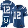 Colts #12 Mike Vanderjagt 40 Years ANNI Jersey -Blue