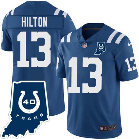 Colts #13 T.Y. Hilton 40 Years ANNI Jersey -Blue