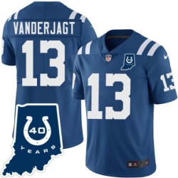 Colts #13 Mike Vanderjagt 40 Years ANNI Jersey -Blue