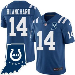 Colts #14 Cary Blanchard 40 Years ANNI Jersey -Blue