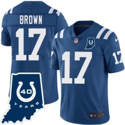 Colts #17 Ray Brown 40 Years ANNI Jersey -Blue