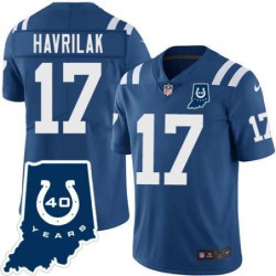 Colts #17 Sam Havrilak 40 Years ANNI Jersey -Blue