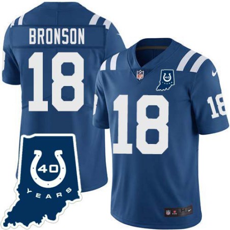 Colts #18 Ben Bronson 40 Years ANNI Jersey -Blue