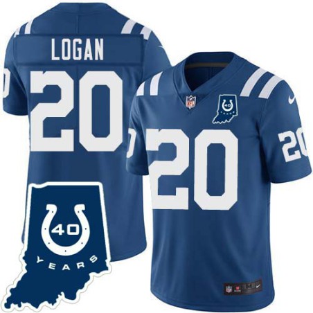 Colts #20 Jerry Logan 40 Years ANNI Jersey -Blue