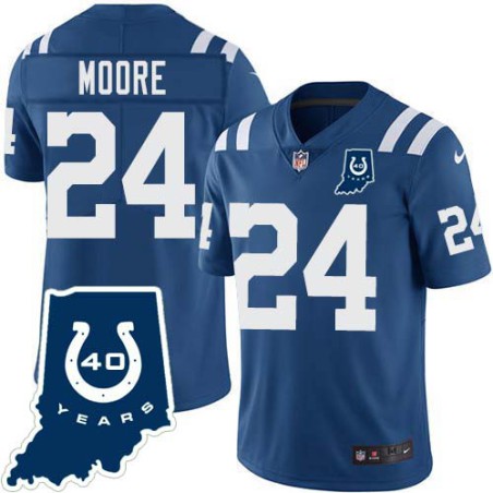 Colts #24 Lenny Moore 40 Years ANNI Jersey -Blue