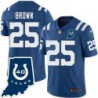 Colts #25 Jalil Brown 40 Years ANNI Jersey -Blue