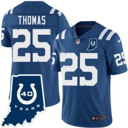 Colts #25 Rodney Thomas II 40 Years ANNI Jersey -Blue