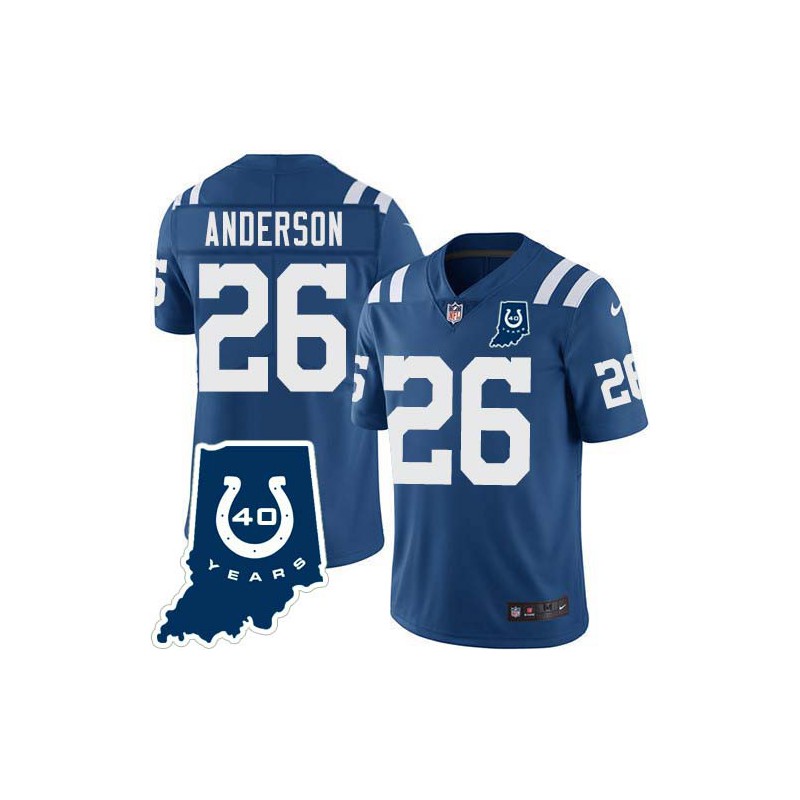 Colts #26 Kim Anderson 40 Years ANNI Jersey -Blue