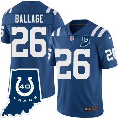 Colts #26 Pat Ballage 40 Years ANNI Jersey -Blue