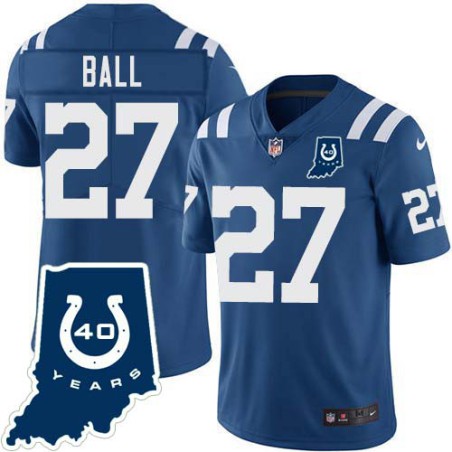 Colts #27 Lance Ball 40 Years ANNI Jersey -Blue