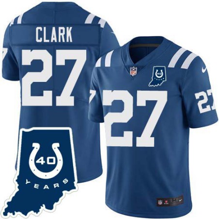 Colts #27 Rico Clark 40 Years ANNI Jersey -Blue