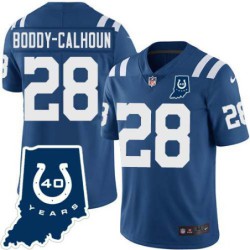 Colts #28 Briean Boddy-Calhoun 40 Years ANNI Jersey -Blue