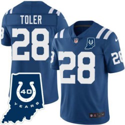 Colts #28 Greg Toler 40 Years ANNI Jersey -Blue