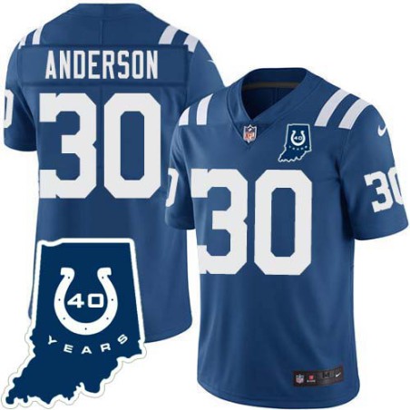 Colts #30 Larry Anderson 40 Years ANNI Jersey -Blue