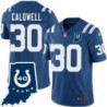 Colts #30 David Caldwell 40 Years ANNI Jersey -Blue