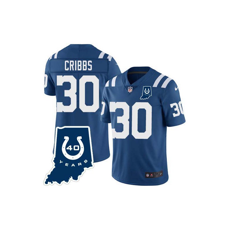 Colts #30 Joe Cribbs 40 Years ANNI Jersey -Blue