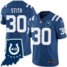 Colts #30 Shyrone Stith 40 Years ANNI Jersey -Blue