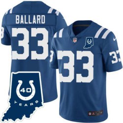 Colts #33 Vick Ballard 40 Years ANNI Jersey -Blue