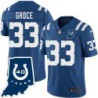 Colts #33 Clif Groce 40 Years ANNI Jersey -Blue